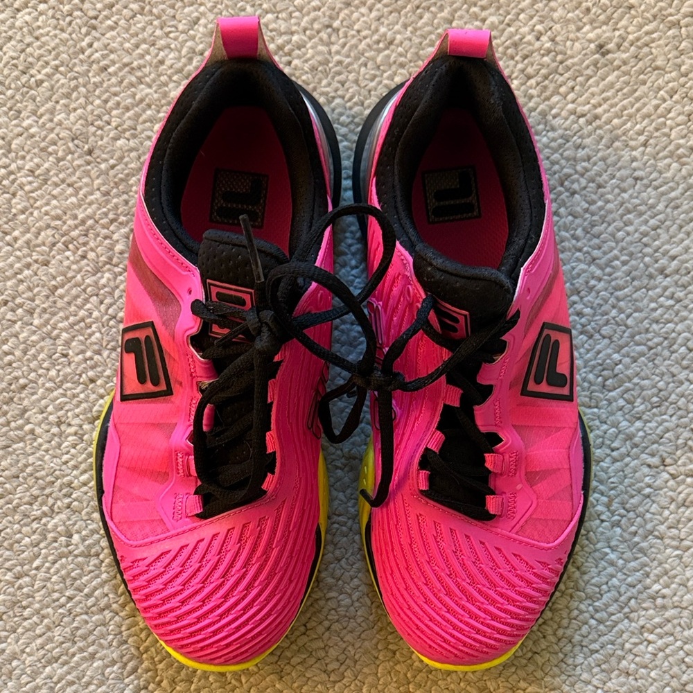 Fila Pink and Black Pickleball Sneakers